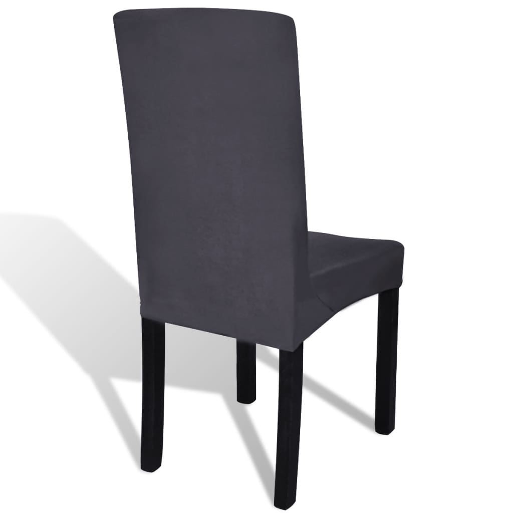 Stoelhoezen 4 st stretch recht antracietkleurig is nu te koop bij PeponiXL, paradijselijk wonen!