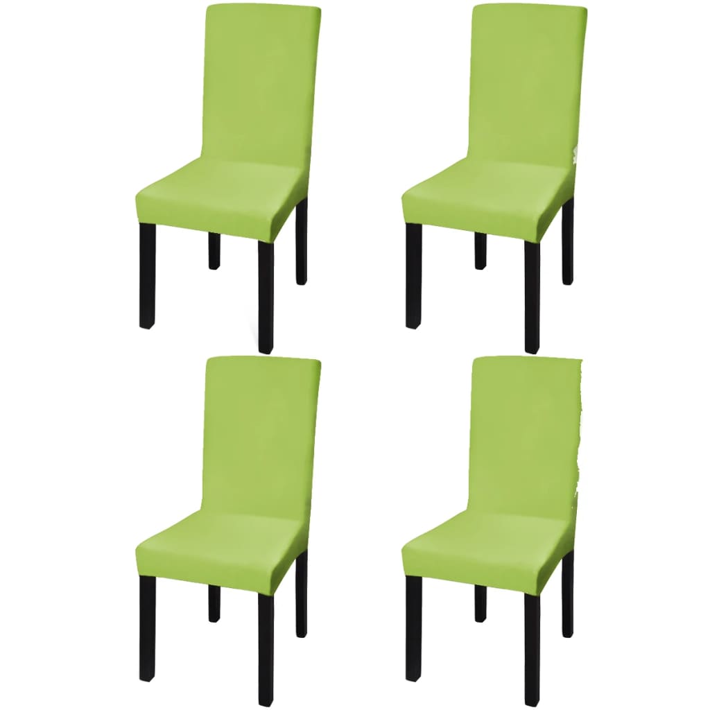 Stoelhoezen 4 st stretch recht groen is nu te koop bij PeponiXL, paradijselijk wonen!