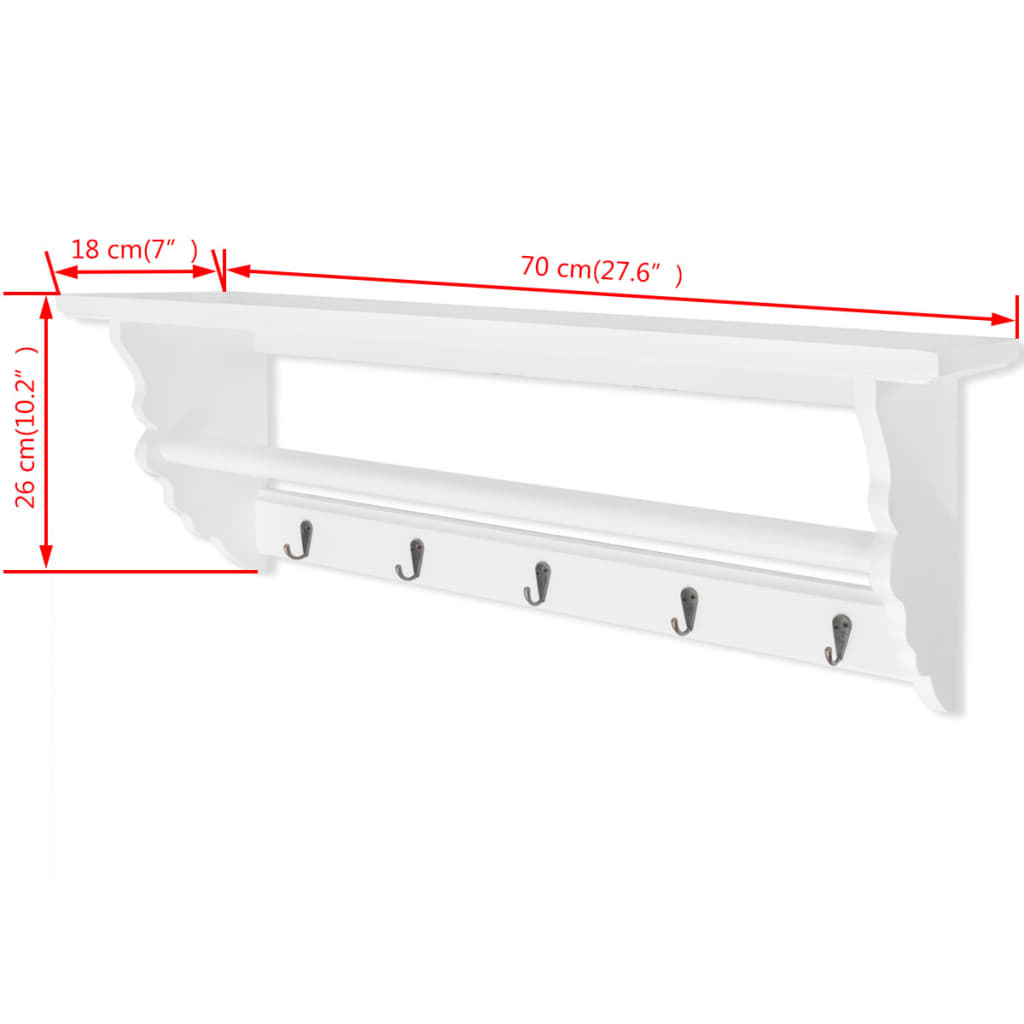Kapstok barokstijl MDF wit is nu te koop bij PeponiXL, paradijselijk wonen!