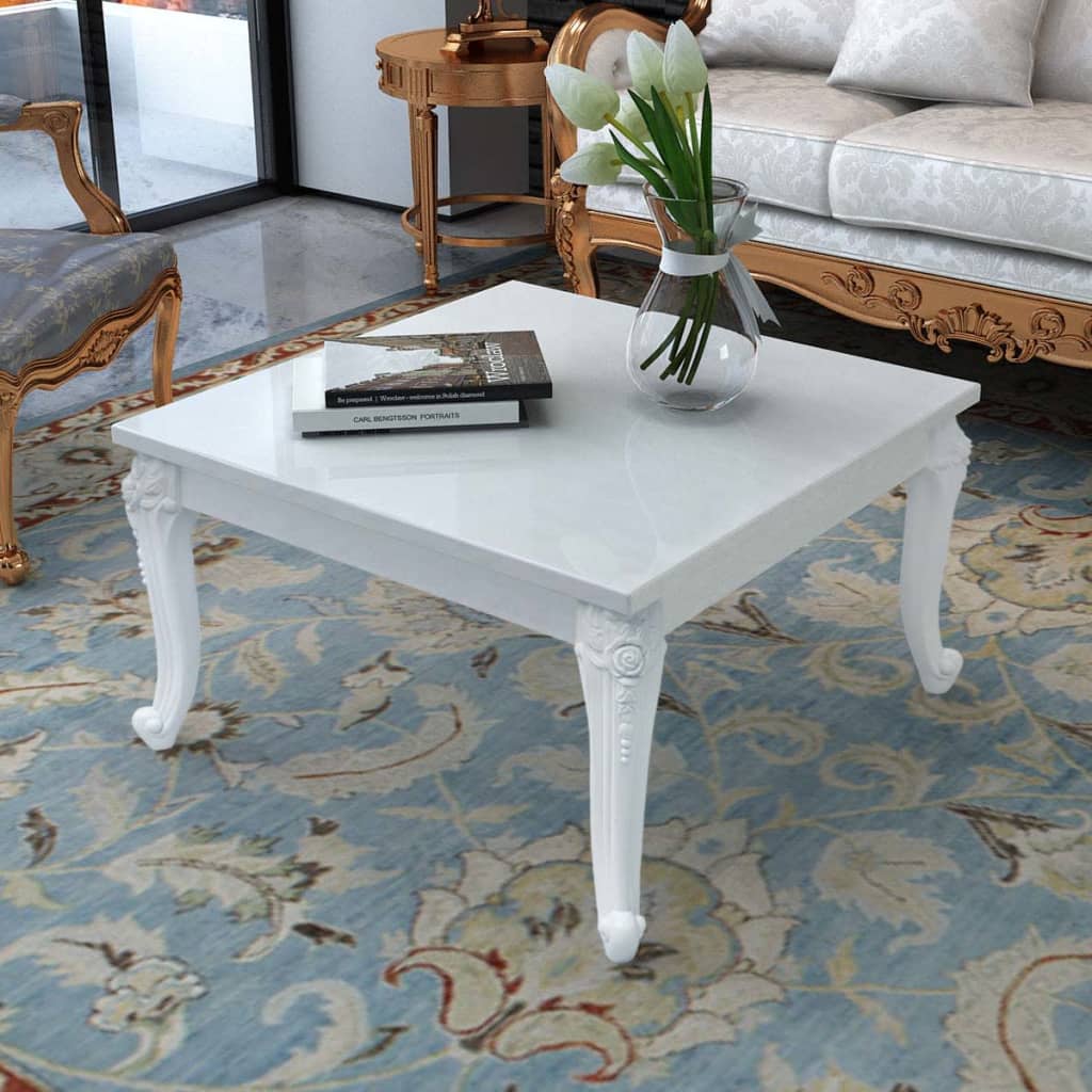 Salontafel 80x80x42 cm hoogglans wit is nu te koop bij PeponiXL, paradijselijk wonen!