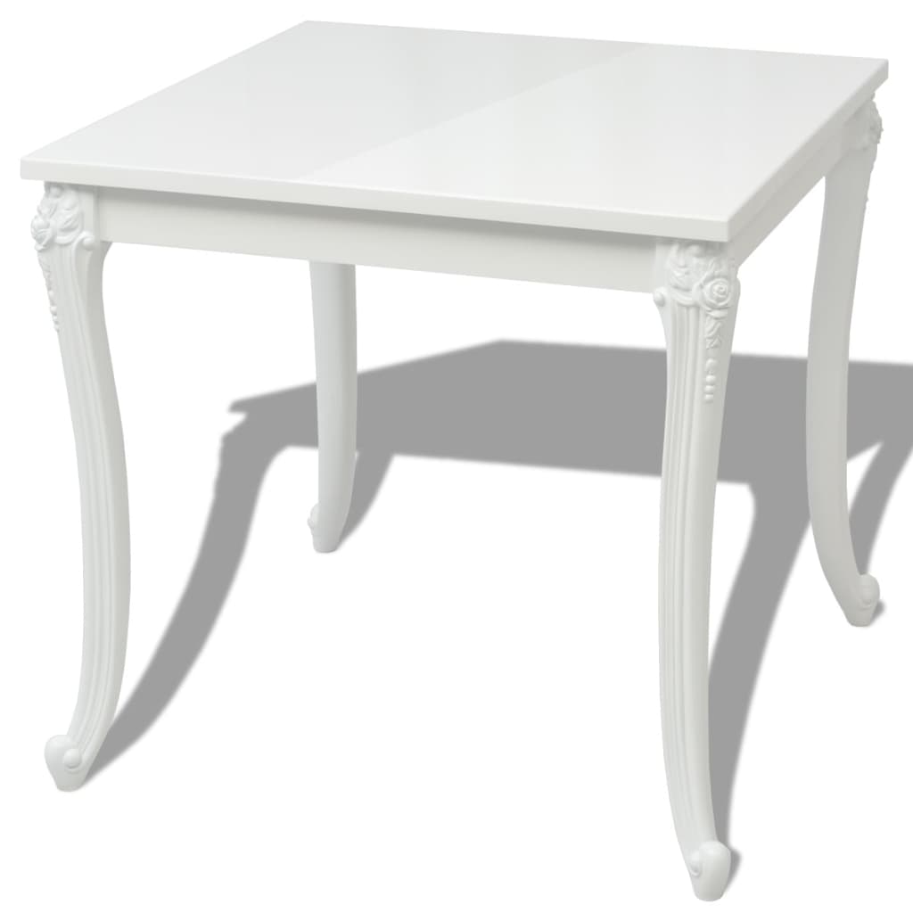 Eettafel 80 x 80 x 76 cm hoogglans wit is nu te koop bij PeponiXL, paradijselijk wonen!