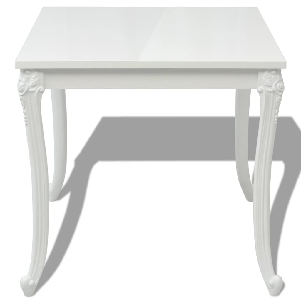 Eettafel 80 x 80 x 76 cm hoogglans wit is nu te koop bij PeponiXL, paradijselijk wonen!