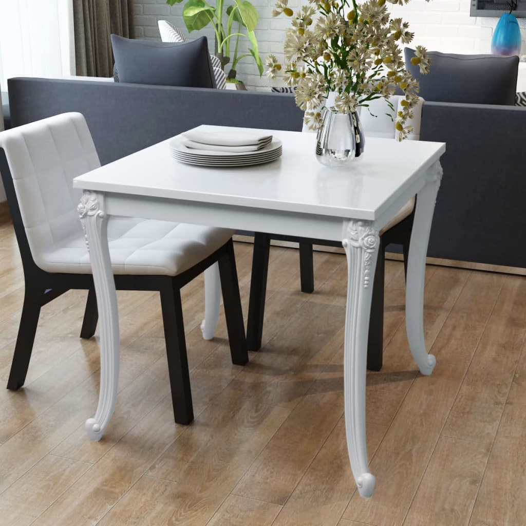 Eettafel 80 x 80 x 76 cm hoogglans wit is nu te koop bij PeponiXL, paradijselijk wonen!