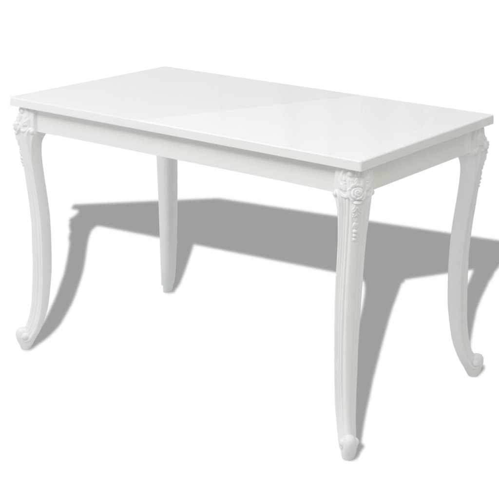 Eettafel 116x66x76 cm hoogglans wit is nu te koop bij PeponiXL, paradijselijk wonen!