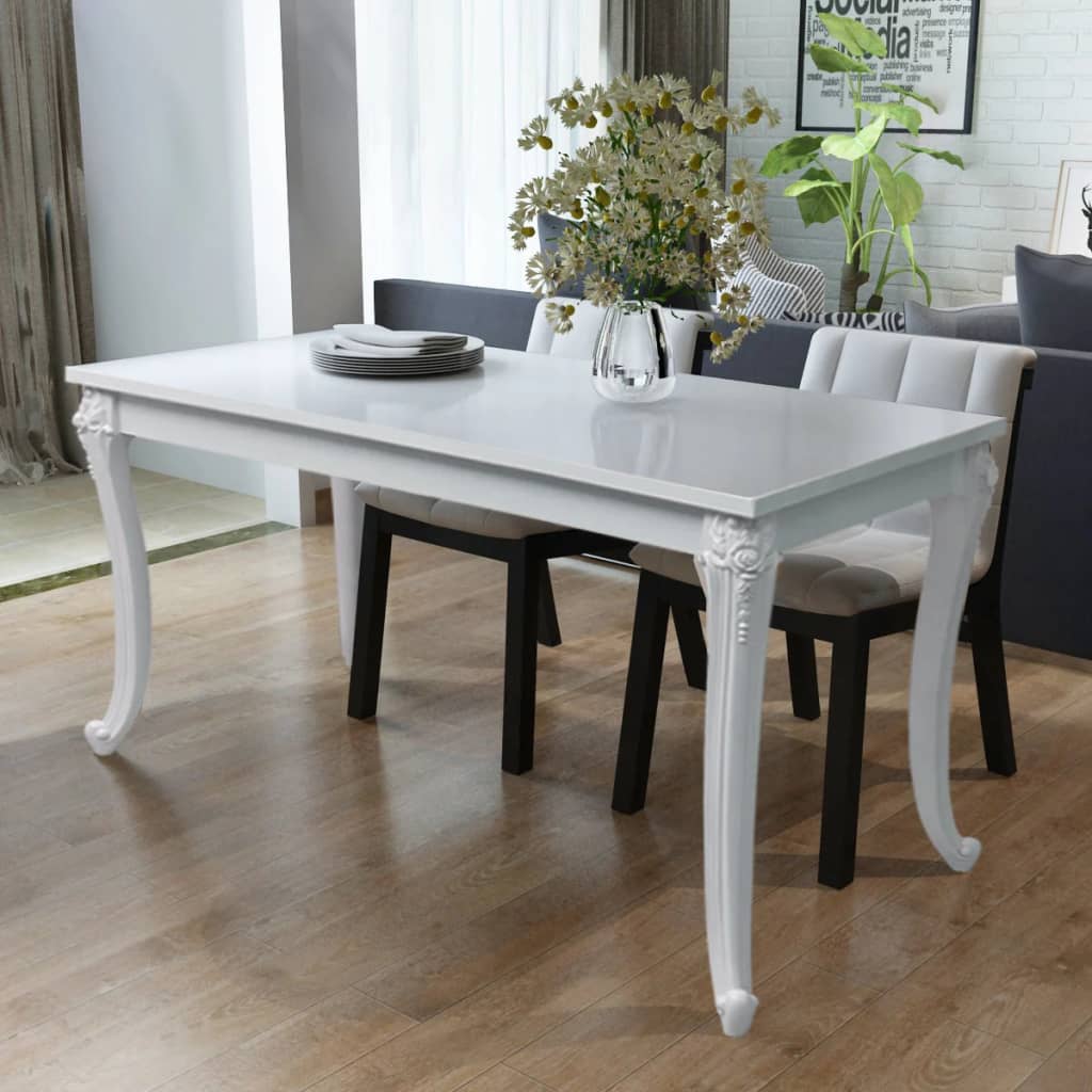 Eettafel 116x66x76 cm hoogglans wit is nu te koop bij PeponiXL, paradijselijk wonen!