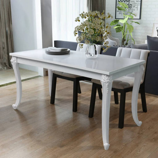 Eettafel 116x66x76 cm hoogglans wit is nu te koop bij PeponiXL, paradijselijk wonen!