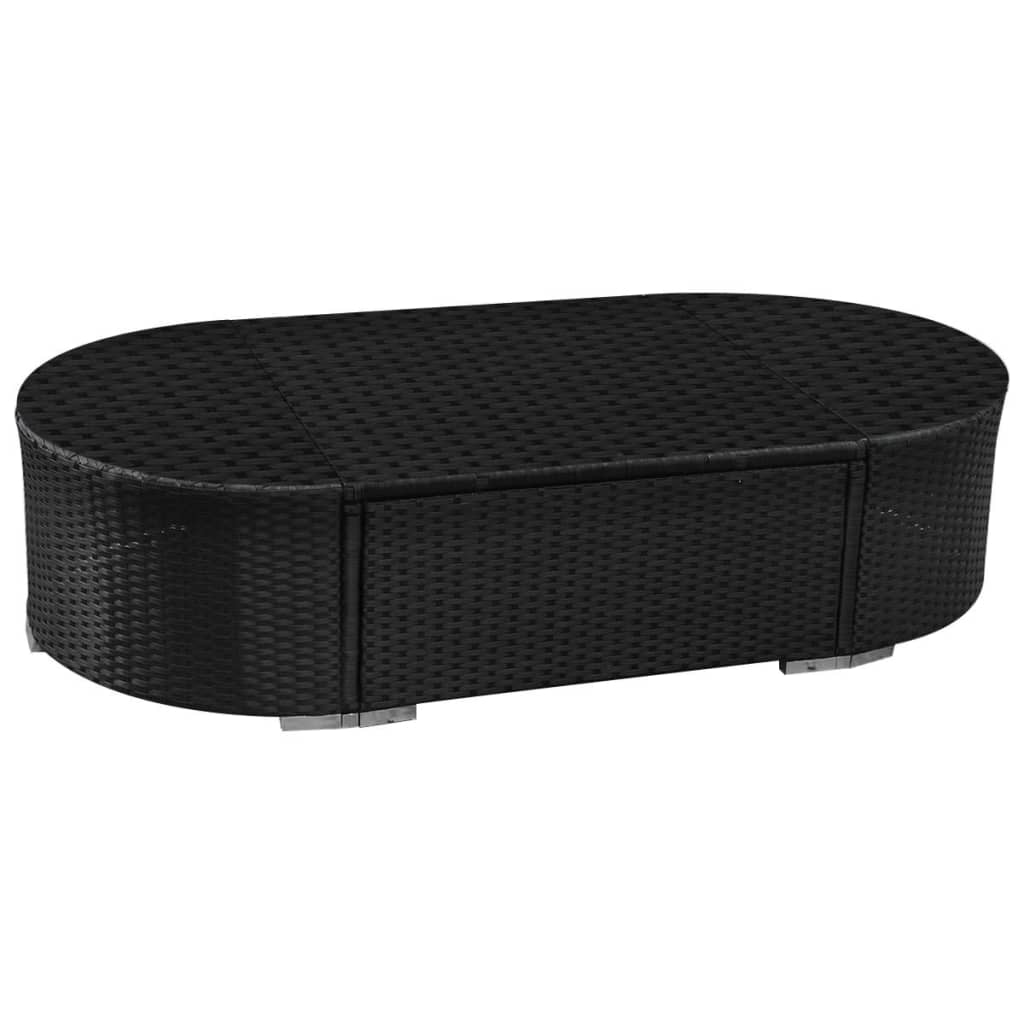 13-delige Loungeset met kussens poly rattan blauw