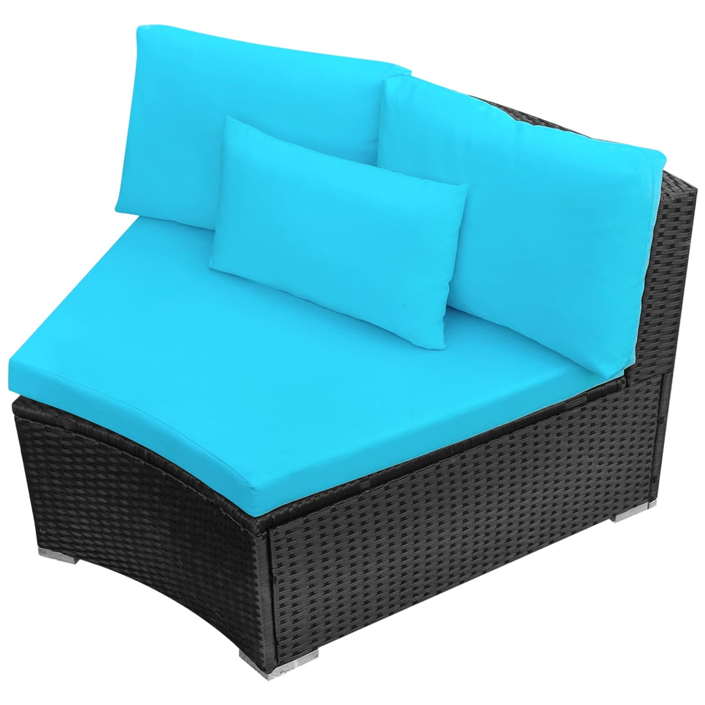 Ronde Banken Set 11 pcs Blauw poly rattan