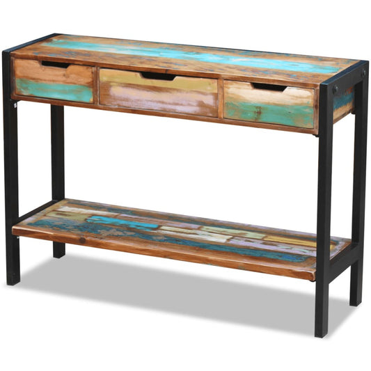 Dressoir 3 lades massief gerecycled hout is nu te koop bij PeponiXL, paradijselijk wonen!