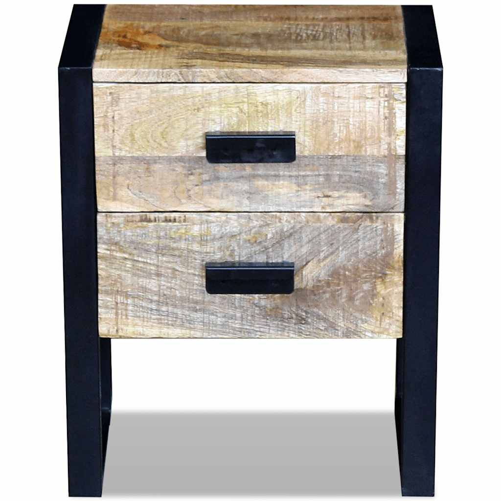 Bijzettafel met 2 lades 43x33x51 cm massief mangohout is nu te koop bij PeponiXL, paradijselijk wonen!