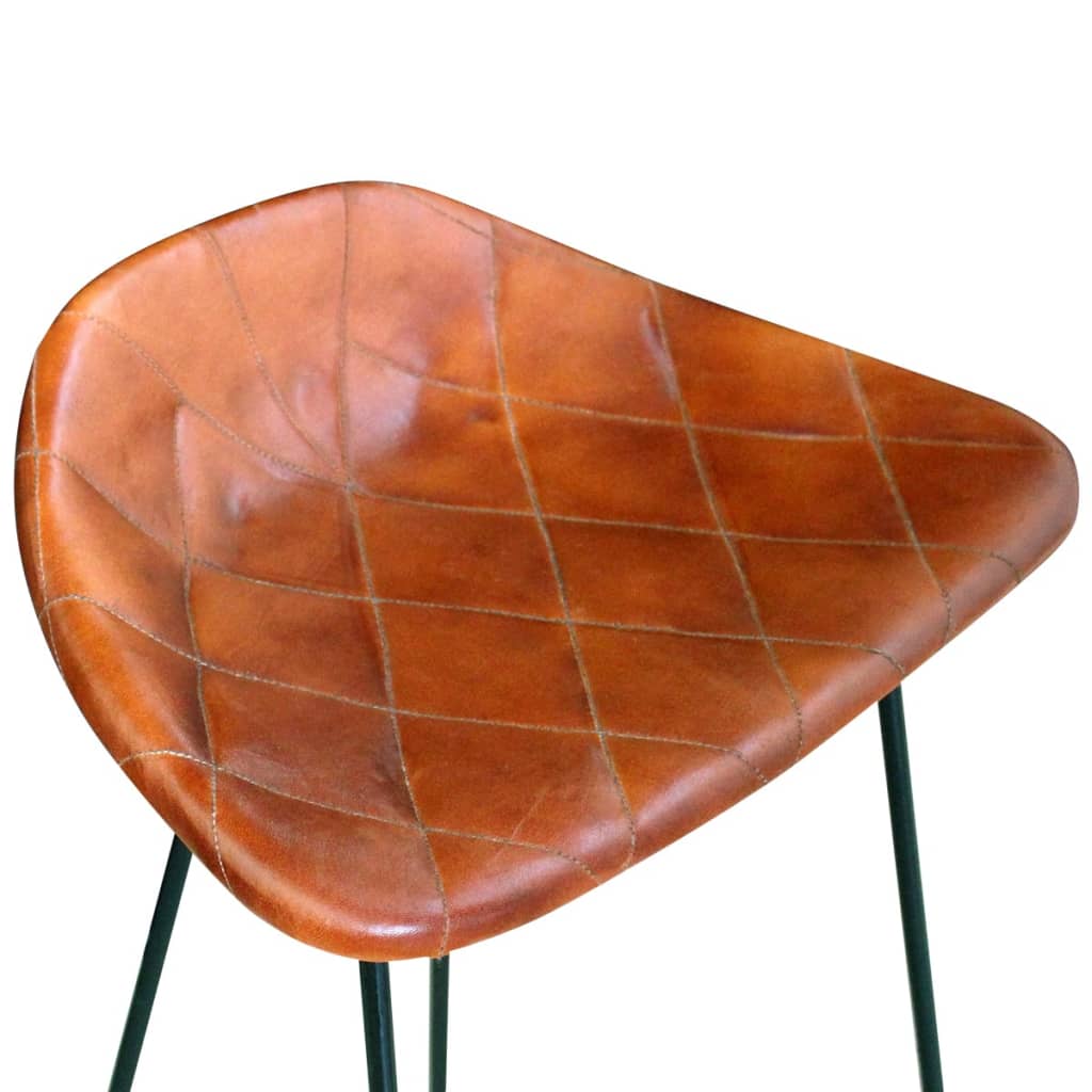 Barstoelen 2 st echt leer zwart en bruin is nu te koop bij PeponiXL, paradijselijk wonen!