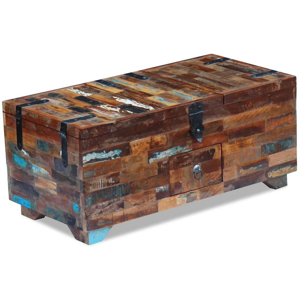 Salontafel kist 80x40x35 cm massief gerecycled hout is nu te koop bij PeponiXL, paradijselijk wonen!