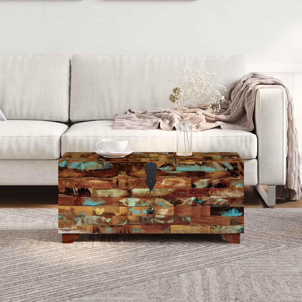 Salontafel kist 80x40x35 cm massief gerecycled hout is nu te koop bij PeponiXL, paradijselijk wonen!