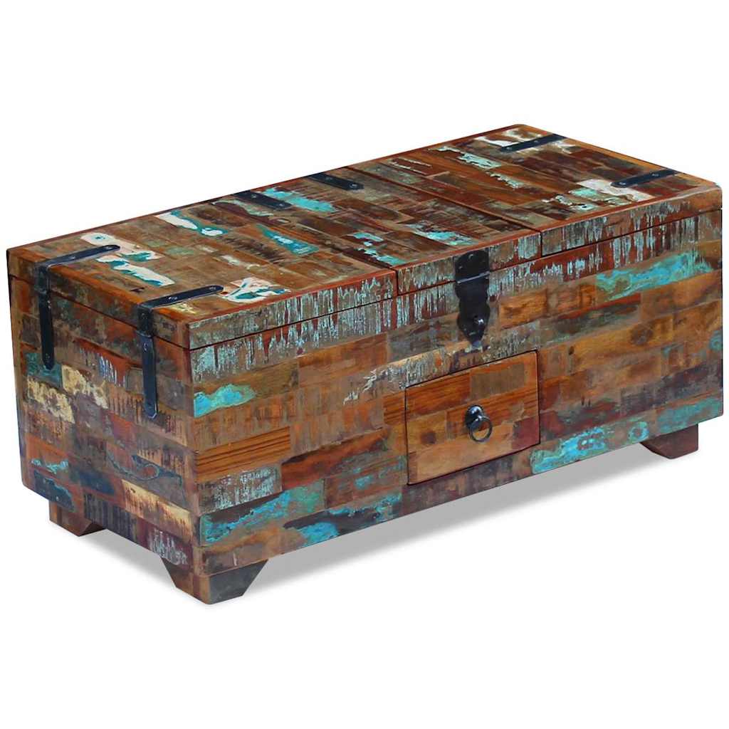 Salontafel kist 80x40x35 cm massief gerecycled hout is nu te koop bij PeponiXL, paradijselijk wonen!
