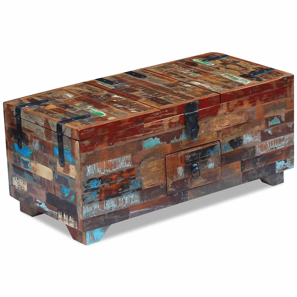 Salontafel kist 80x40x35 cm massief gerecycled hout is nu te koop bij PeponiXL, paradijselijk wonen!