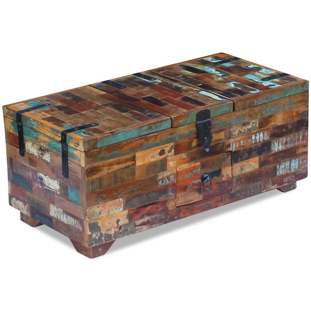 Salontafel kist 80x40x35 cm massief gerecycled hout is nu te koop bij PeponiXL, paradijselijk wonen!