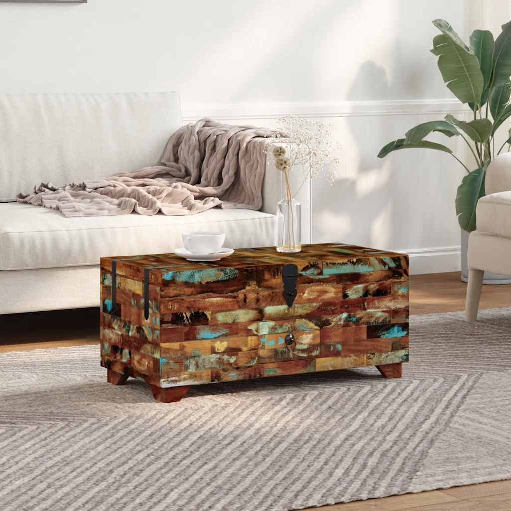 Salontafel kist 80x40x35 cm massief gerecycled hout is nu te koop bij PeponiXL, paradijselijk wonen!