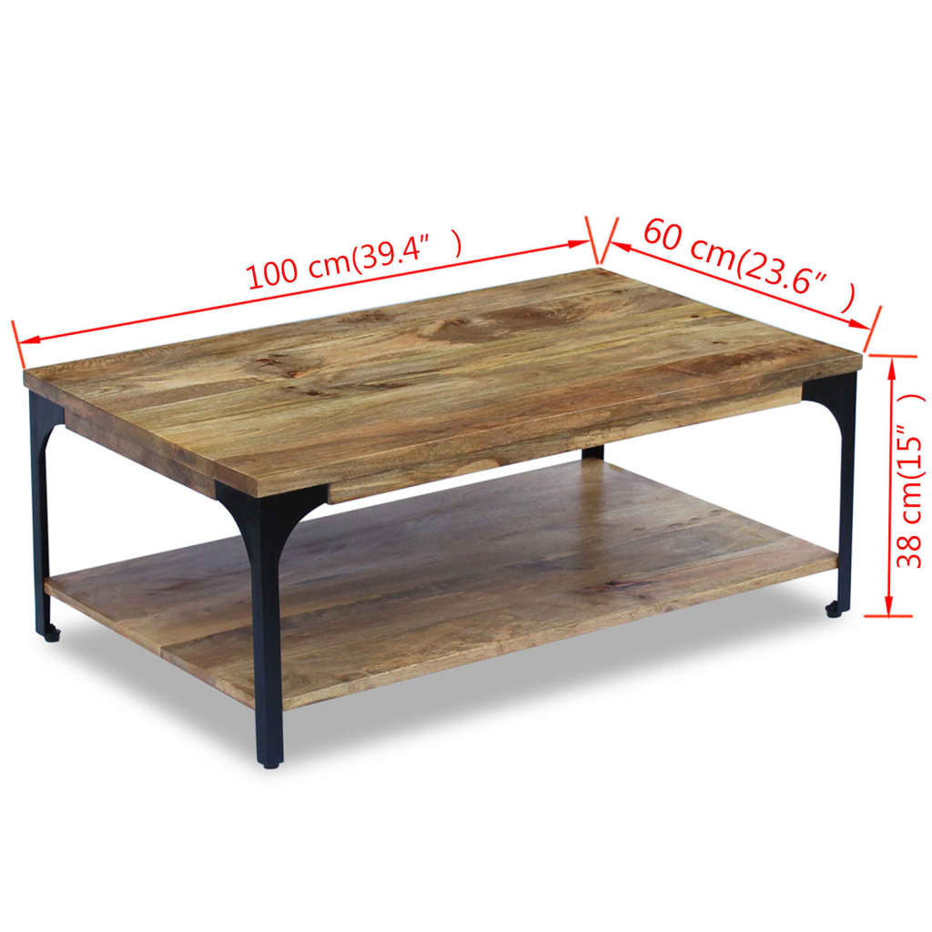 Salontafel 100x60x38 cm mangohout is nu te koop bij PeponiXL, paradijselijk wonen!