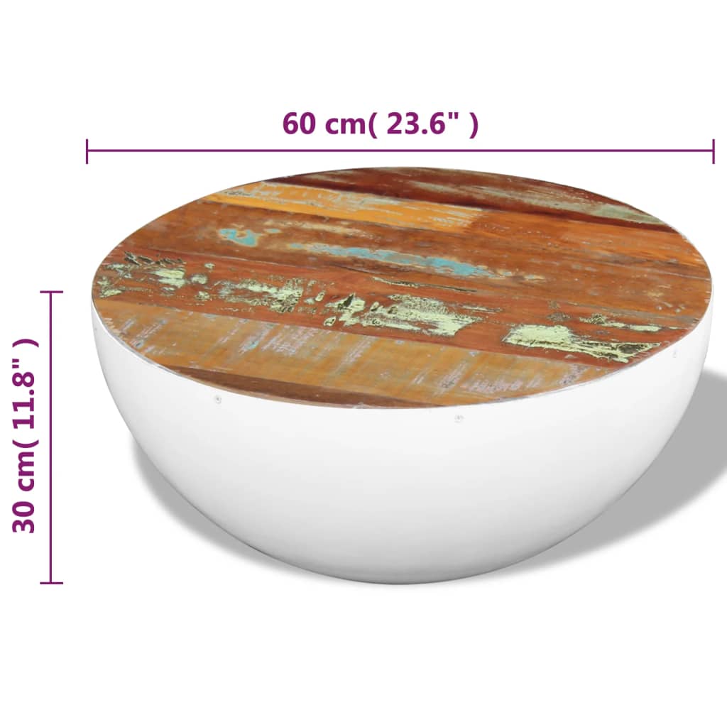 Salontafel komvormig 60x60x30 cm massief gerecycled hout is nu te koop bij PeponiXL, paradijselijk wonen!