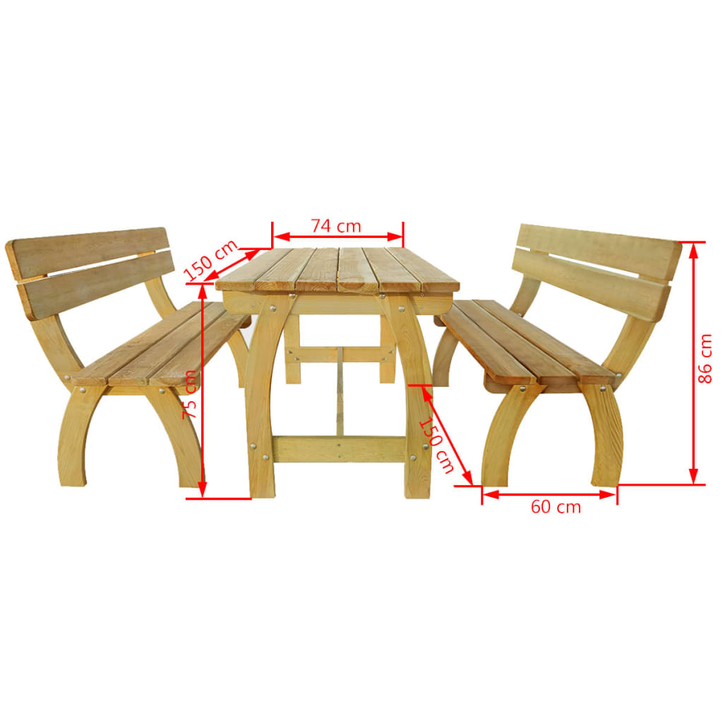 Biertafel met 2 banken geïmpregneerd grenenhout is nu te koop bij PeponiXL, paradijselijk wonen!