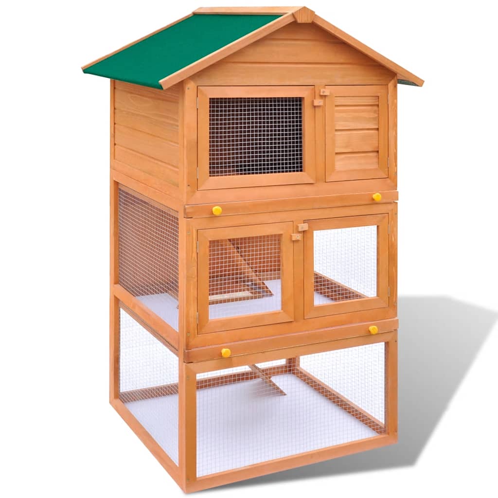 Buitenkonijnenhok Houten Kooi 3 Lagen is nu te koop bij PeponiXL, paradijselijk wonen!