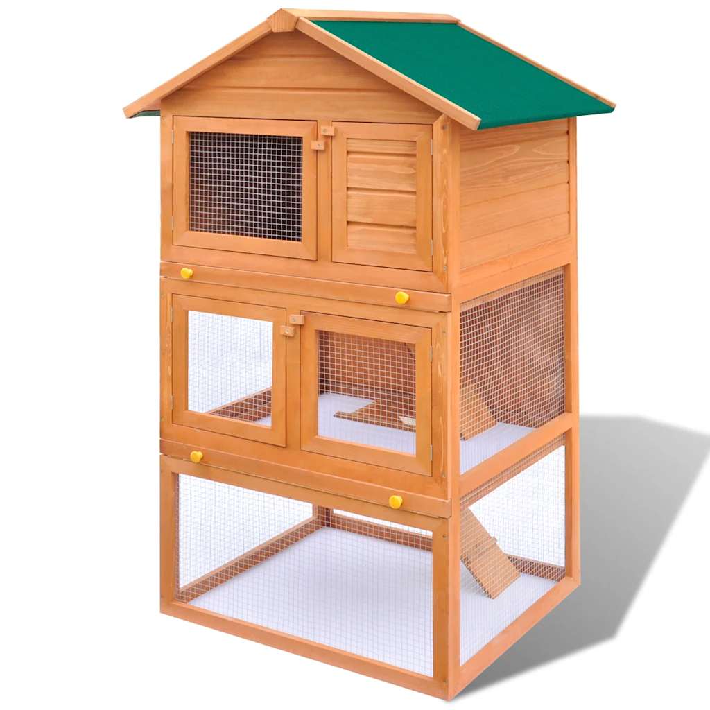 Buitenkonijnenhok Houten Kooi 3 Lagen is nu te koop bij PeponiXL, paradijselijk wonen!