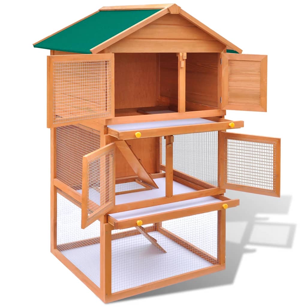 Buitenkonijnenhok Houten Kooi 3 Lagen is nu te koop bij PeponiXL, paradijselijk wonen!