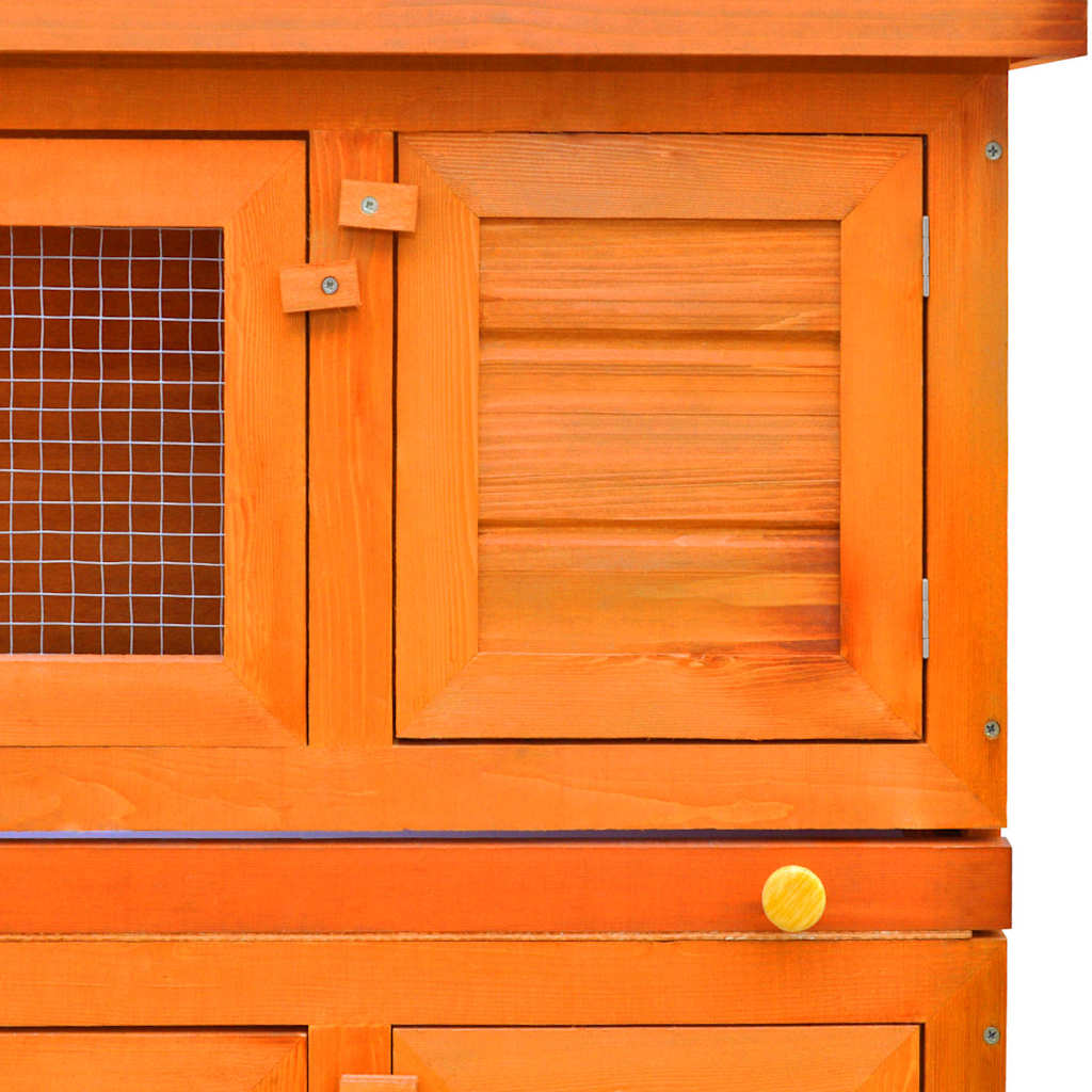 Buitenkonijnenhok voor kleine huisdieren, 4 deuren, hout is nu te koop bij PeponiXL, paradijselijk wonen!