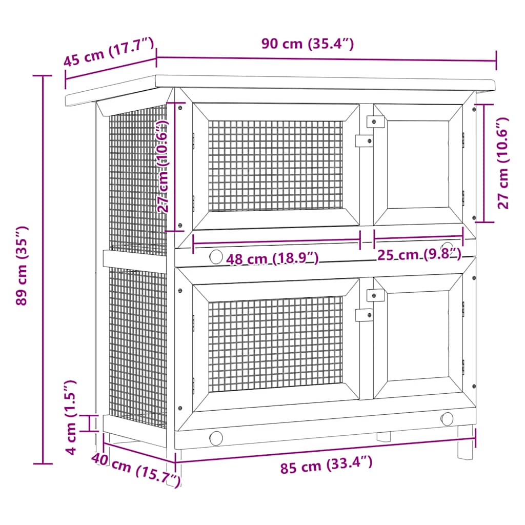 Buitenkonijnenhok voor kleine huisdieren, 4 deuren, hout is nu te koop bij PeponiXL, paradijselijk wonen!