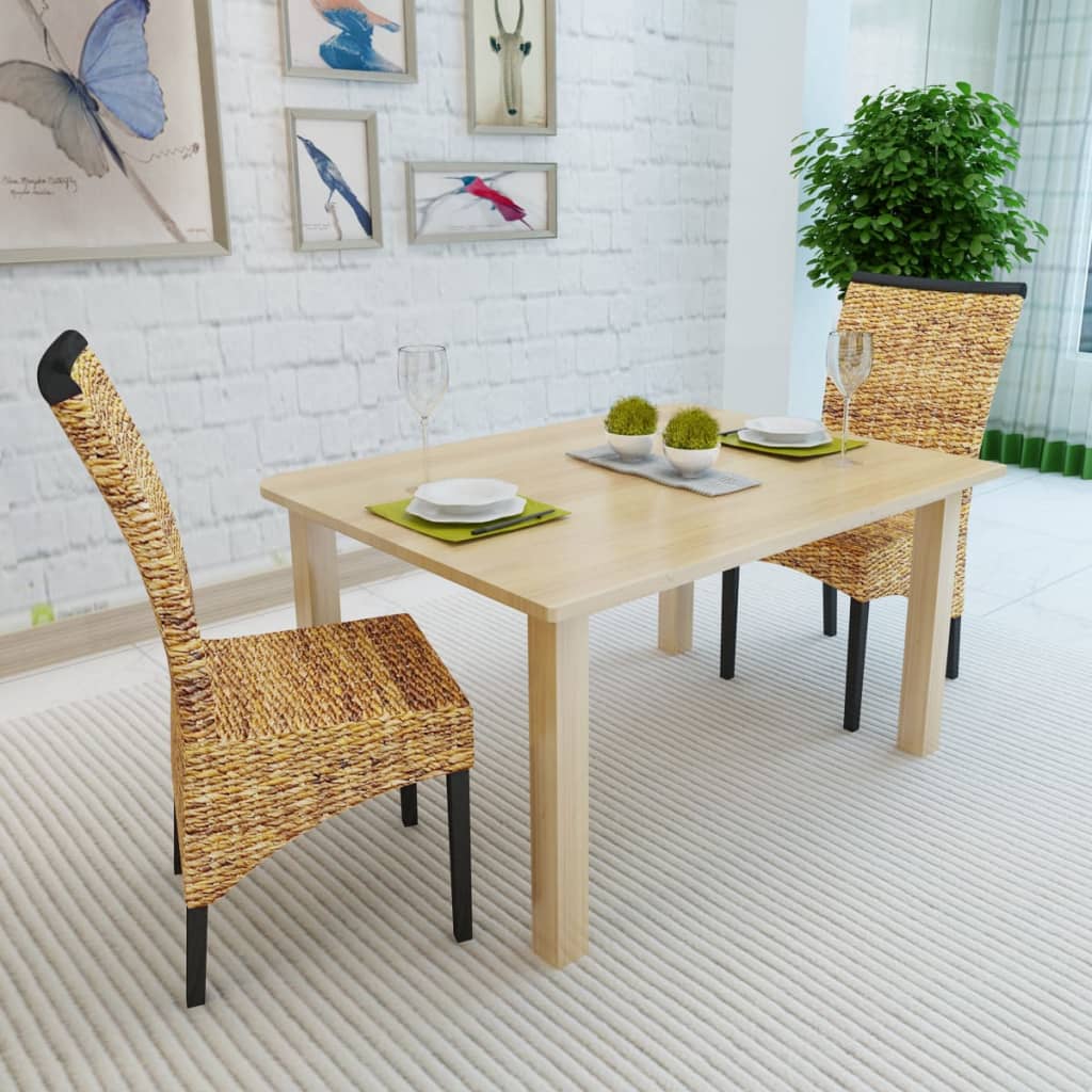 Eetkamerstoelen 2 st abaca en massief mangohout is nu te koop bij PeponiXL, paradijselijk wonen!