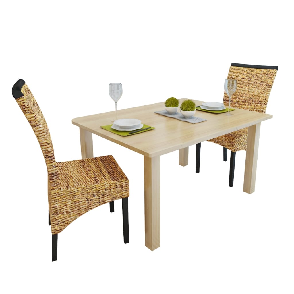 Eetkamerstoelen 2 st abaca en massief mangohout is nu te koop bij PeponiXL, paradijselijk wonen!