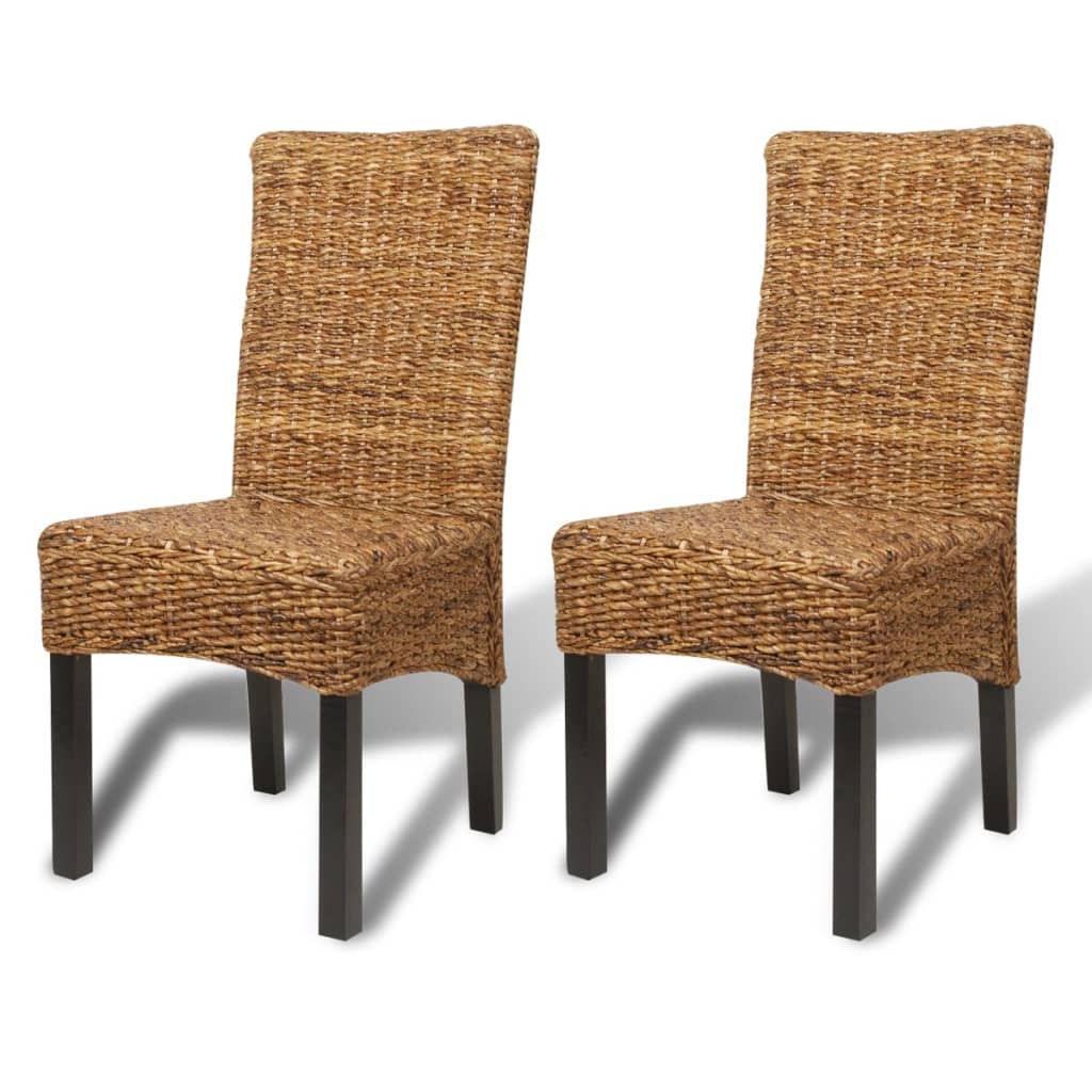 Eetkamerstoelen 2 st abaca en massief mangohout is nu te koop bij PeponiXL, paradijselijk wonen!