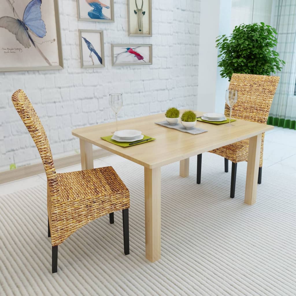 Eetkamerstoelen 2 st abaca en massief mangohout is nu te koop bij PeponiXL, paradijselijk wonen!