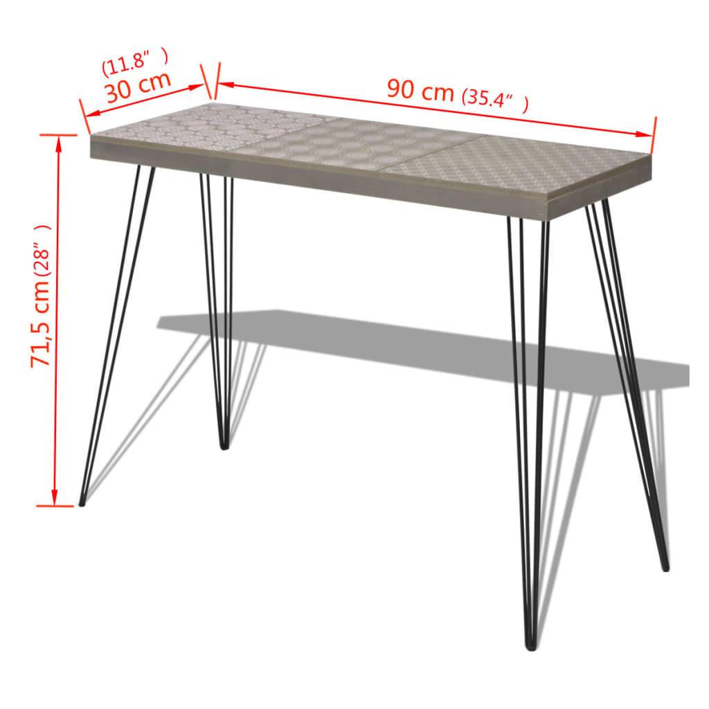 Wandtafel 90x30x71,5 cm grijs is nu te koop bij PeponiXL, paradijselijk wonen!