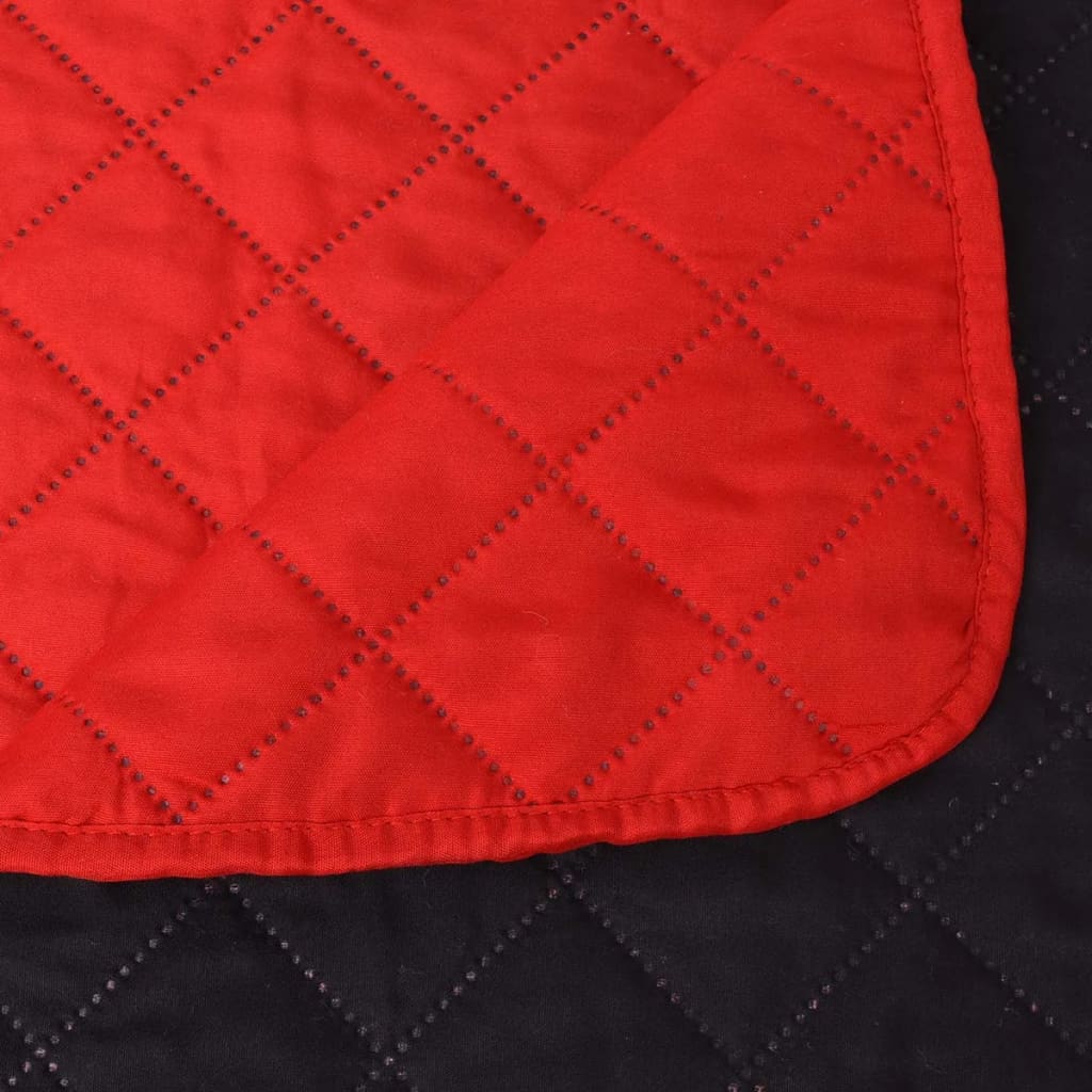 131552 vidaXL Dubbelzijdig Quilted Bedspread Rood en Zwart 170x210 cm is nu te koop bij PeponiXL, paradijselijk wonen!