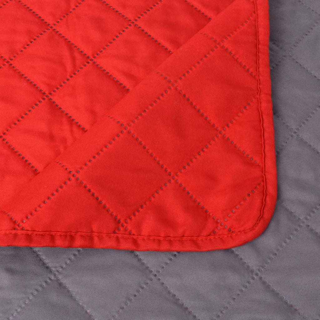 Dubbelzijdige quilt bedsprei rood en grijs 220x240 cm is nu te koop bij PeponiXL, paradijselijk wonen!