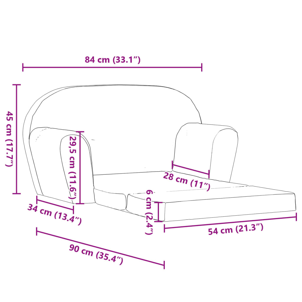 Loungestoel voor kinderen uitklapbaar lichtgrijs is nu te koop bij PeponiXL, paradijselijk wonen!