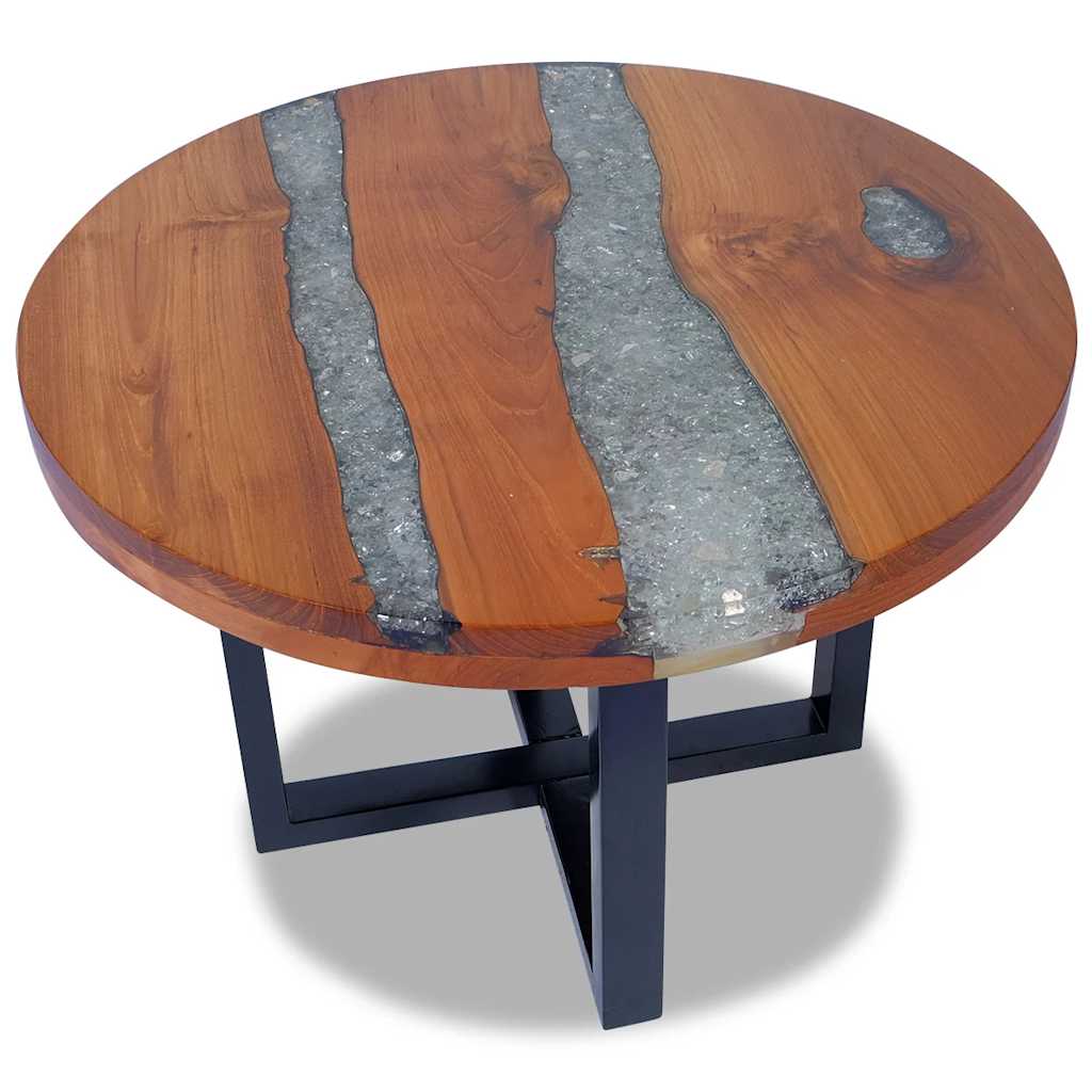 Salontafel massief teakhout hars 60 cm is nu te koop bij PeponiXL, paradijselijk wonen!