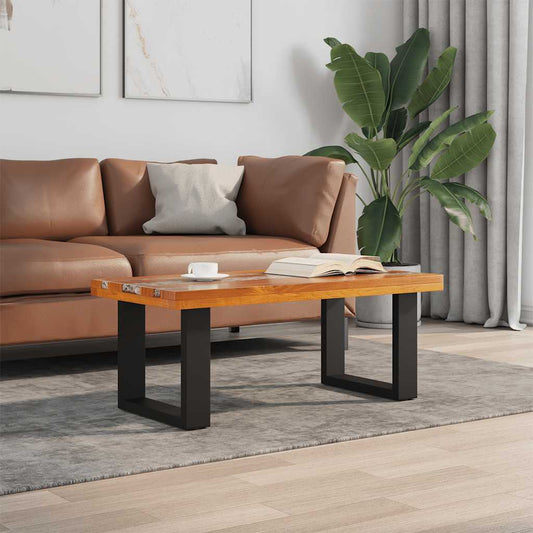Salontafel massief teakhout hars 100x50 cm is nu te koop bij PeponiXL, paradijselijk wonen!