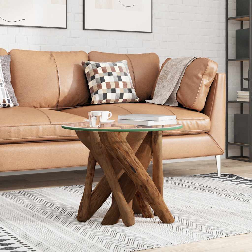Salontafel 60 cm massief teak drijfhout is nu te koop bij PeponiXL, paradijselijk wonen!