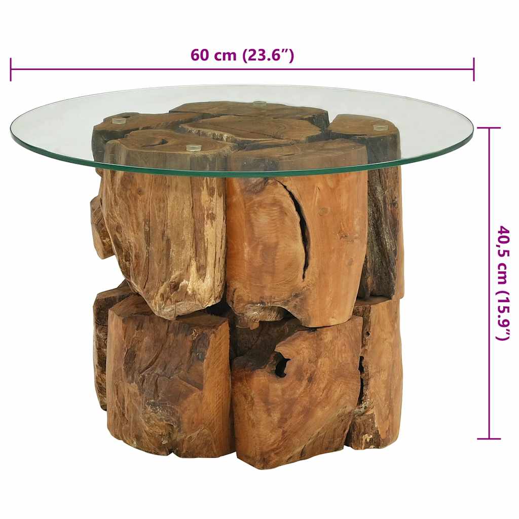 Salontafel 60 cm massief teak drijfhout is nu te koop bij PeponiXL, paradijselijk wonen!