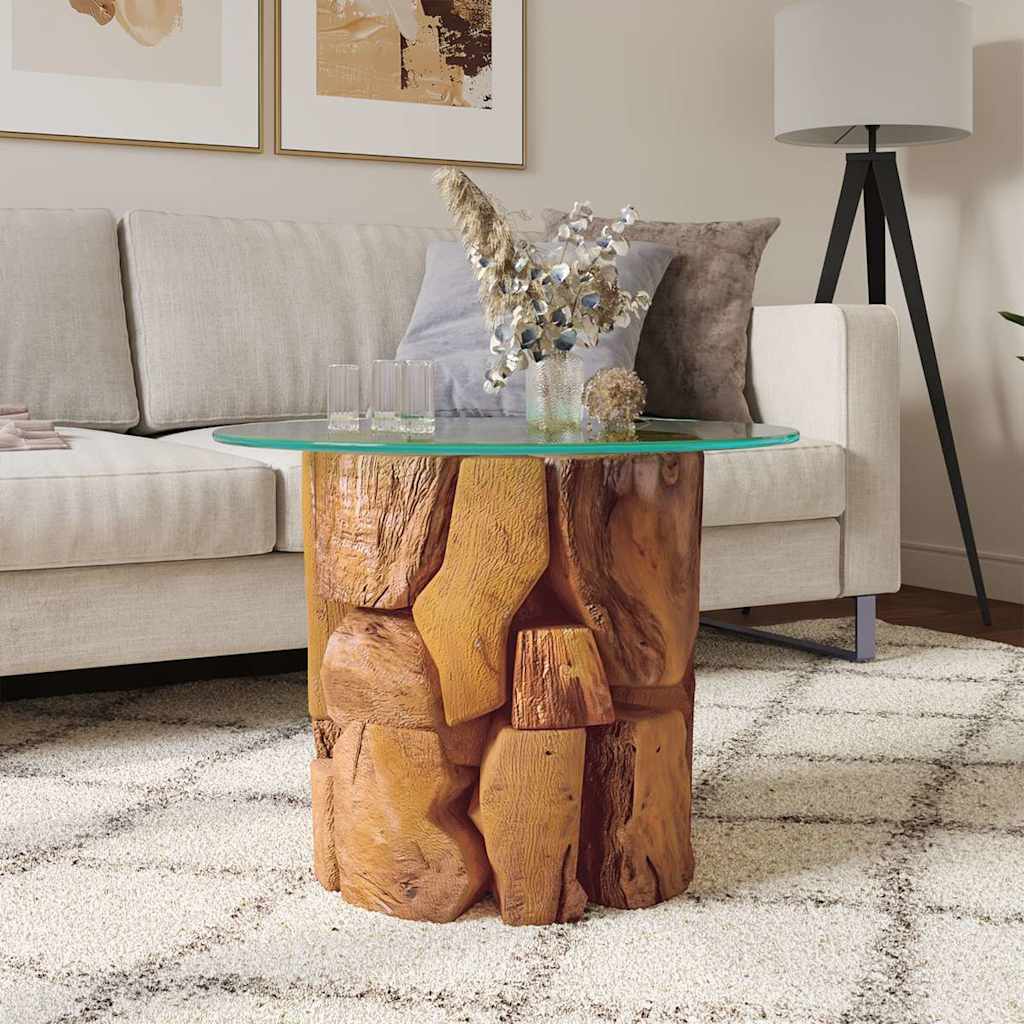 Salontafel 60 cm massief teak drijfhout is nu te koop bij PeponiXL, paradijselijk wonen!