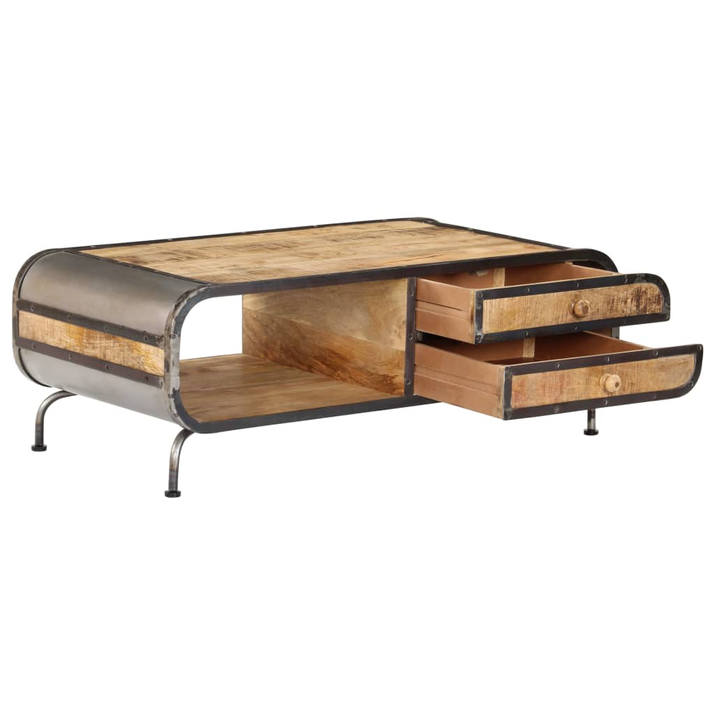 Salontafel 100x50x35 cm massief mangohout is nu te koop bij PeponiXL, paradijselijk wonen!