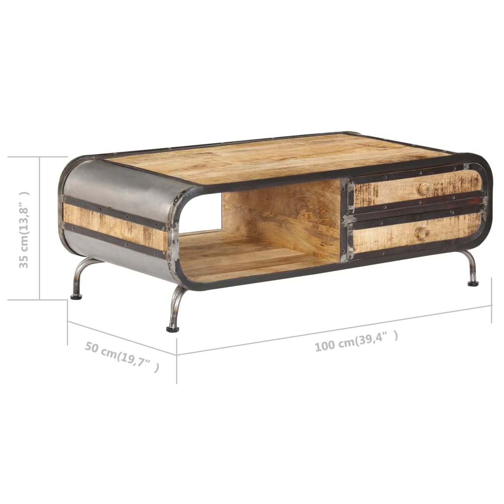 Salontafel 100x50x35 cm massief mangohout is nu te koop bij PeponiXL, paradijselijk wonen!