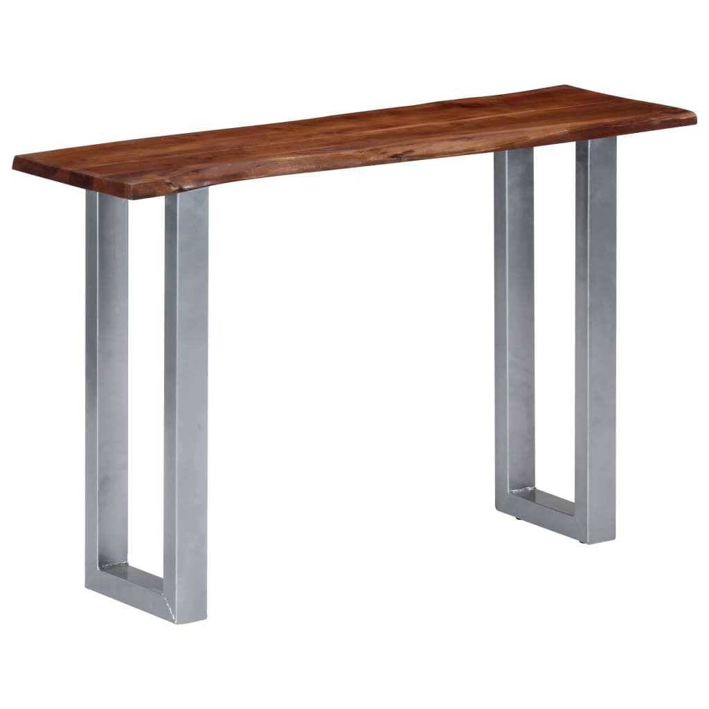 Wandtafel 115x35x76 cm massief acaciahout en ijzer is nu te koop bij PeponiXL, paradijselijk wonen!