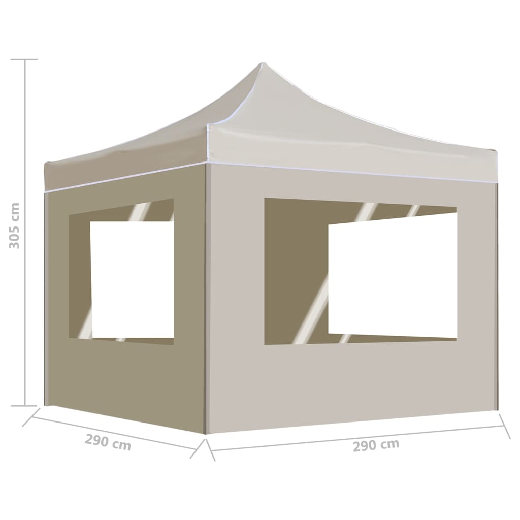 Partytent inklapbaar met wanden 3x3 m aluminium crème is nu te koop bij PeponiXL, paradijselijk wonen!