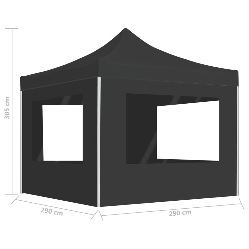 Partytent inklapbaar met wanden 3x3 m aluminium antraciet is nu te koop bij PeponiXL, paradijselijk wonen!