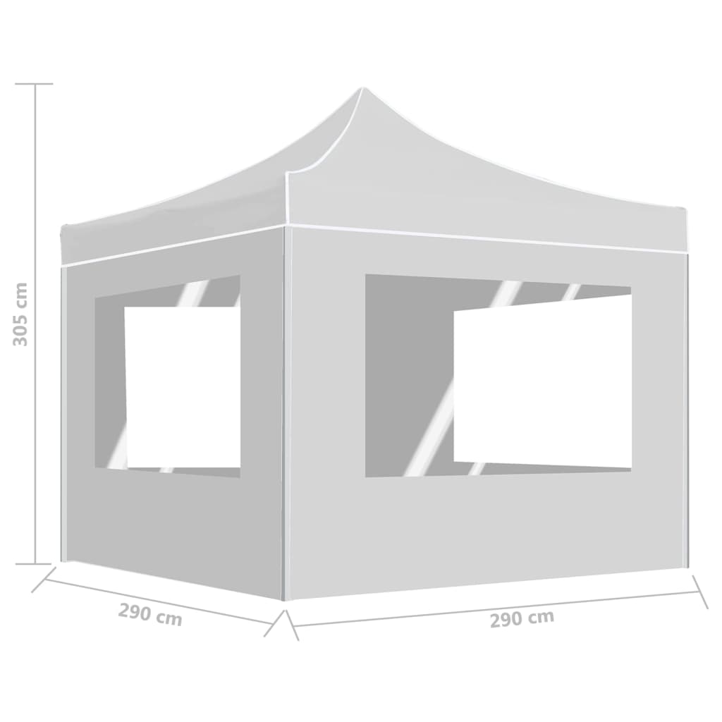 Partytent inklapbaar met wanden 3x3 m aluminium wit is nu te koop bij PeponiXL, paradijselijk wonen!