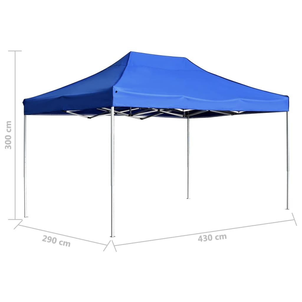 Partytent professioneel inklapbaar 4,5x3 m aluminium blauw is nu te koop bij PeponiXL, paradijselijk wonen!