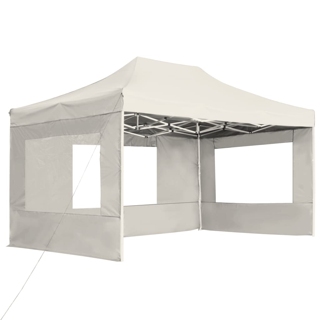 Partytent inklapbaar met wanden 4,5x3 m aluminium crème is nu te koop bij PeponiXL, paradijselijk wonen!